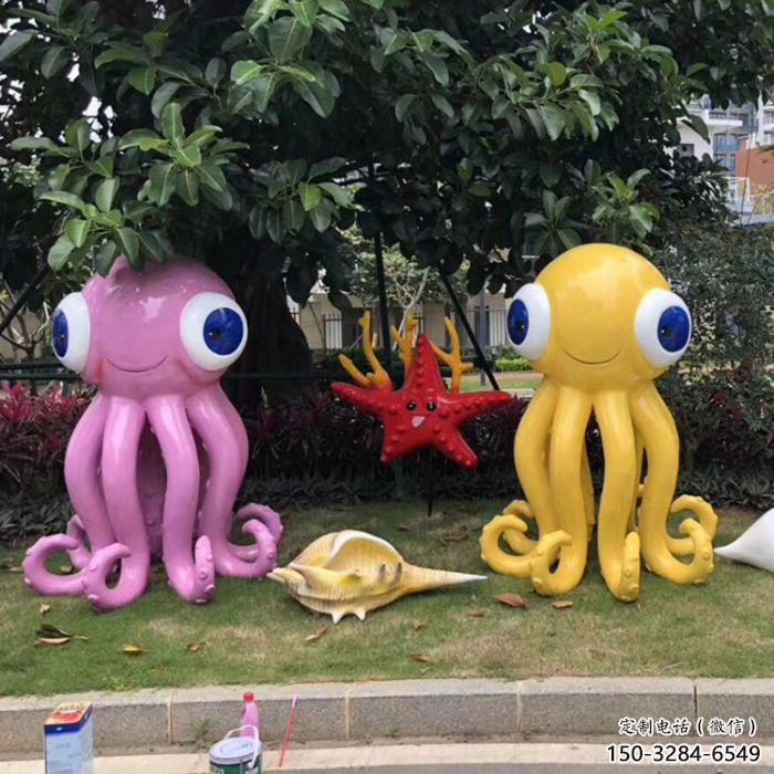 小區烏賊雕塑廠家,動漫海洋雕塑,抽象效果 小區烏賊雕塑廠家,動漫海洋雕塑,抽象效果