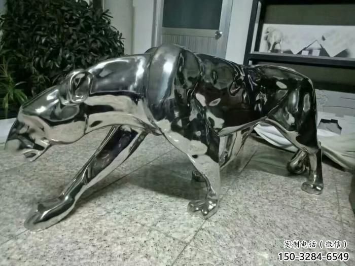 抽象獵豹雕塑，戶外動物雕塑，鏡面工藝