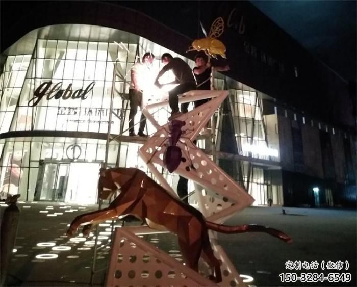 仿真獵豹雕塑，歐式動物雕塑，仿古擺件