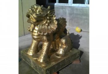 步行街貔貅雕塑，玻璃鋼動物雕塑，仿古方式