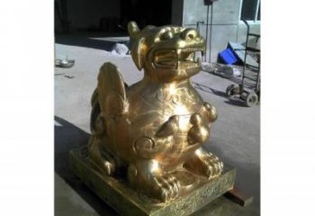 景區(qū)貔貅雕塑，戶外歐式雕塑，玻璃鋼材質(zhì)