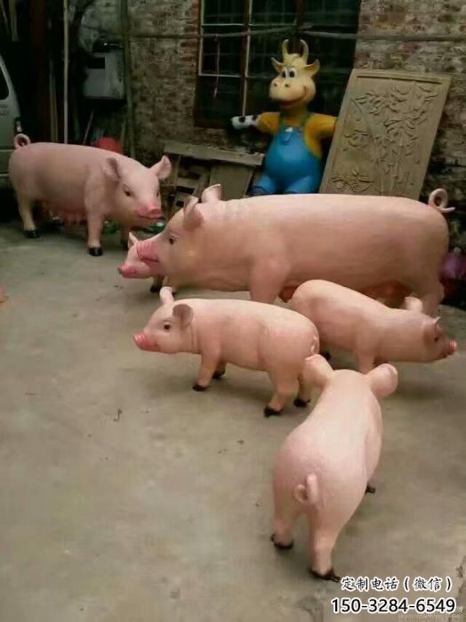 戶外野豬雕塑，動物仿真雕塑，彩繪主題