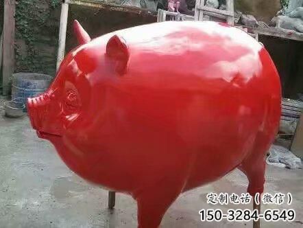 野豬彩繪雕塑，動物仿真雕塑，公園廣場擺件