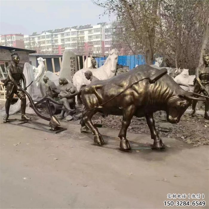 戶外老牛雕塑，動物美陳雕塑，仿真工藝