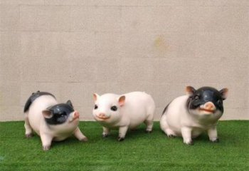抽象野豬雕塑，動物景觀雕塑，彩繪題材