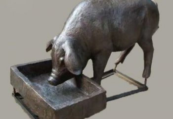 步行街野豬雕塑，動物美陳雕塑，仿真方式