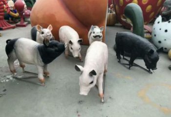 城市野豬雕塑，公園動物雕塑，仿真效果
