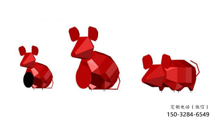 城市老鼠雕塑，彩繪動物雕塑，仿真效果