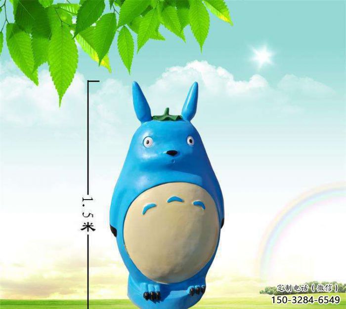 街道龍貓雕塑，烤漆小品雕塑，抽象效果