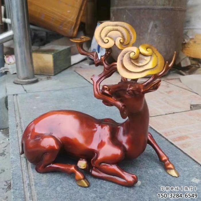 烤漆馴鹿雕塑，梅花鹿造型雕塑，仿真工藝制作