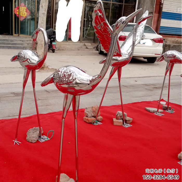 城市白鶴雕塑廠家 風景區彩繪雕塑 抽象擺件