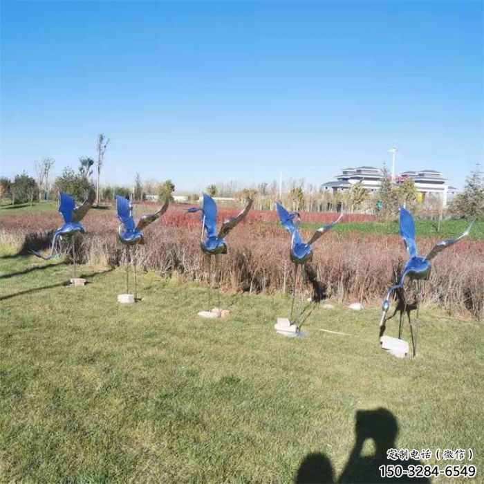 廣場白鶴雕塑廠家 公園仿真雕塑 抽象擺件