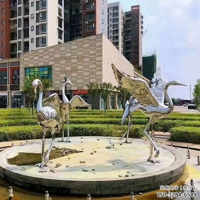 鏤空白鶴雕塑廠家 廣場近代雕塑 門口小品 鏤空白鶴雕塑廠家 廣場近代雕塑 門口小品