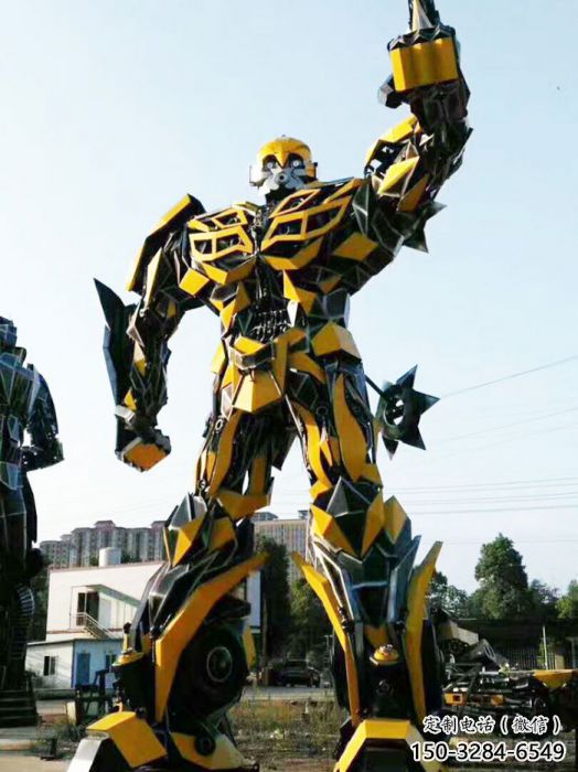 鐵藝機(jī)甲大黃蜂雕塑 鐵藝機(jī)甲大黃蜂雕塑