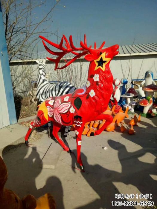 梅花鹿方案精品，景觀雕塑，玻璃鋼梅花鹿雕塑生產商