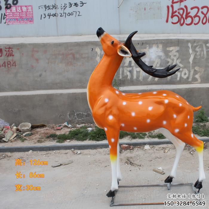 大型小鹿雕塑，彩繪工藝，玻璃鋼動物雕塑廠家