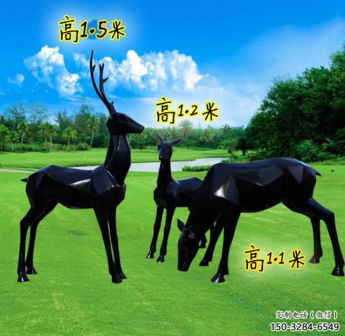 中式小鹿雕塑定價，街頭雕塑，仿銅小鹿雕塑制作