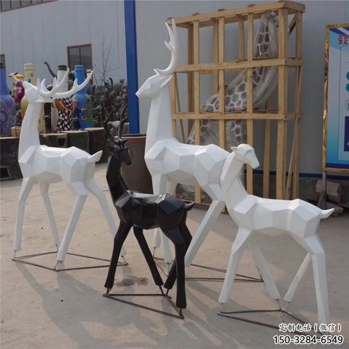地產小鹿雕塑供應，地標擺件，抽象小鹿雕塑制造