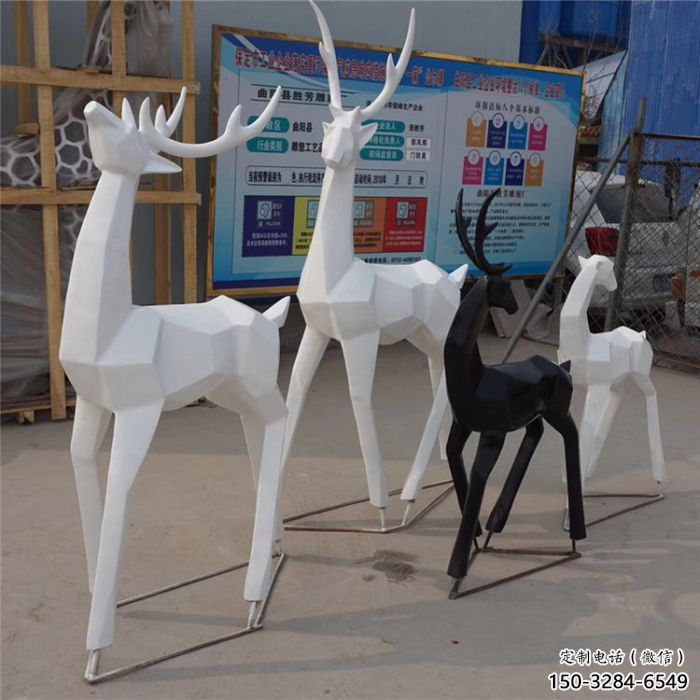 小鹿雕塑定價，景觀雕塑，抽象小鹿雕塑擺件