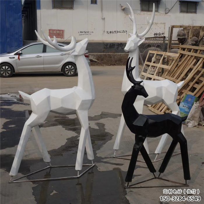 小鹿雕塑精選，景區(qū)雕塑，景觀抽象小鹿雕塑提供
