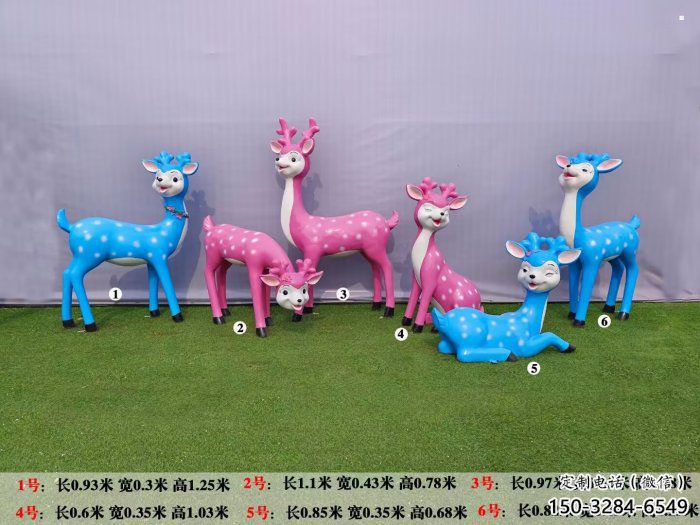 卡通小鹿雕塑專供，公園雕塑，景觀卡通小鹿雕塑供應