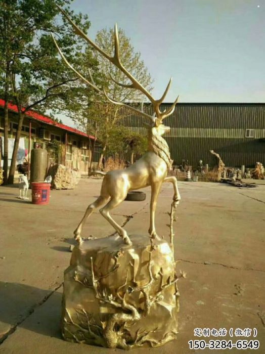 梅花鹿銅雕塑擺件，地標擺件，梅花鹿銅雕塑生產商