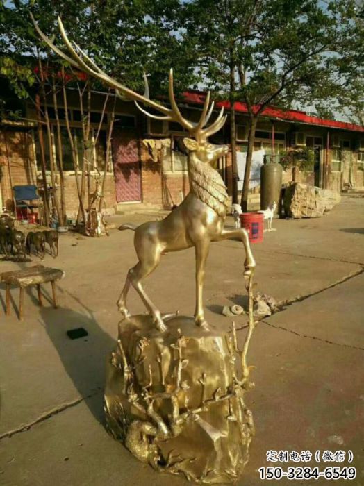梅花鹿銅雕塑供需，室外軟裝，金屬梅花鹿銅雕塑制作