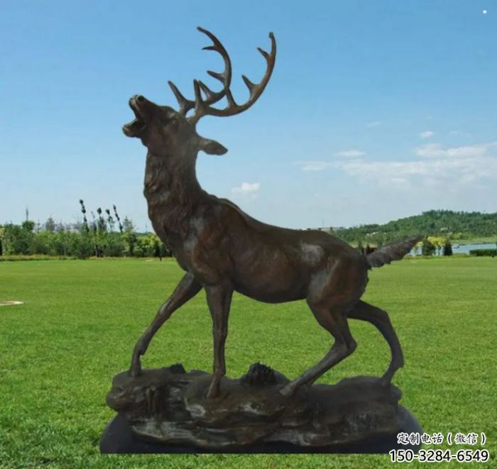園銅梅花鹿雕塑，美陳雕塑，制造梅花鹿銅雕塑