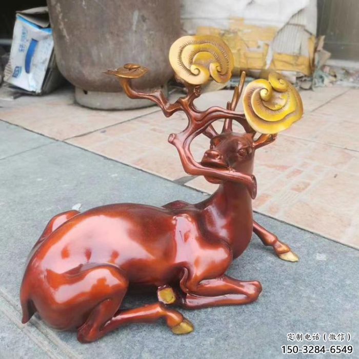 抽象馴鹿雕塑，仿古動(dòng)物雕塑，仿古擺件