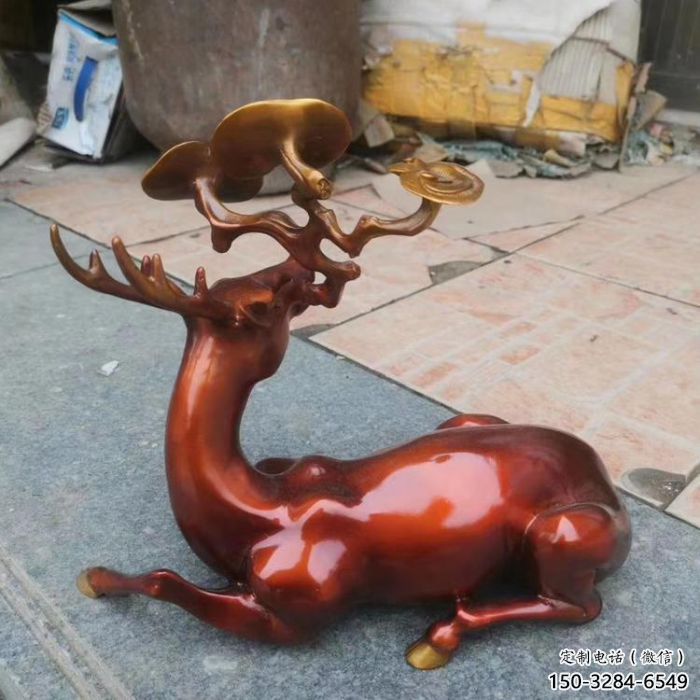 景區馴鹿雕塑，公園動物雕塑，仿真動物擺件