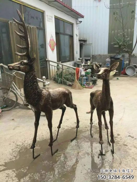 銅鹿雕塑，鑄銅動物雕塑