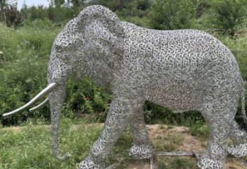 公園大象雕塑定做，小區(qū)擺件，鏤空大象雕塑制作