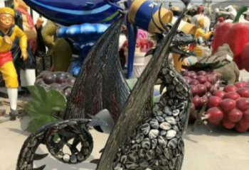 鐵藝恐龍雕塑制造商，室外軟裝，鐵藝恐龍雕塑制作