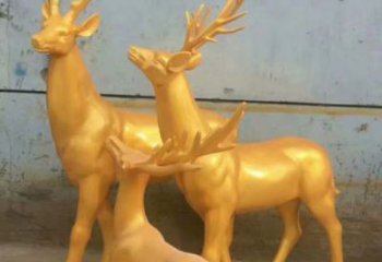 銅梅花鹿雕塑定做，標(biāo)識雕塑，梅花鹿銅雕塑選定
