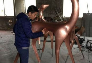 園林小鹿雕塑供求，中式工藝，抽象銅鹿雕塑精選