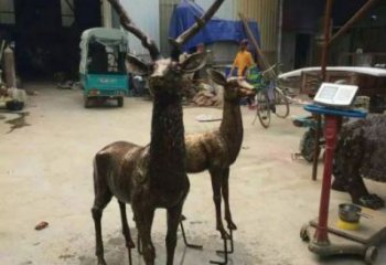 銅鹿雕塑,鑄銅動物雕塑