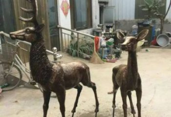銅鹿雕塑,鑄銅動物雕塑