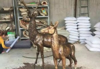銅鹿雕塑,鑄銅動物雕塑