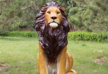 仿真獅子雕塑，公園動(dòng)物景觀雕塑，玻璃鋼獅子雕塑
