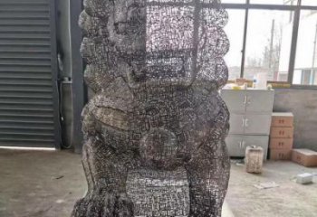 鏤空獅子雕塑預定，城區小品，不銹鋼獅子雕塑制造商