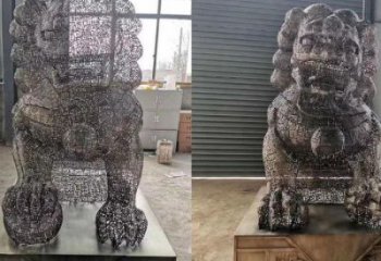 透雕獅子雕塑常用，鏤空概念，不銹鋼獅子雕塑展品