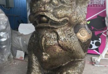 透雕獅子雕塑精品，鏤空編織工藝，不銹鋼獅子雕塑供求