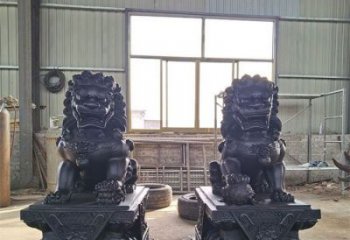 獅子雕塑擺件，動物擺件，景觀蹲獅雕塑選定
