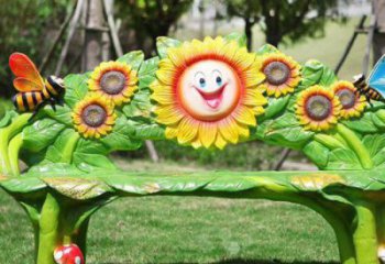 向日葵坐凳雕塑,美陳景觀雕塑,抽象主題