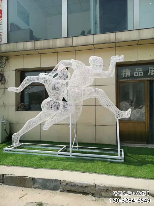 六盤水鏤空體育雕塑供求，白鋼構件，鐵藝人物雕塑觀賞型