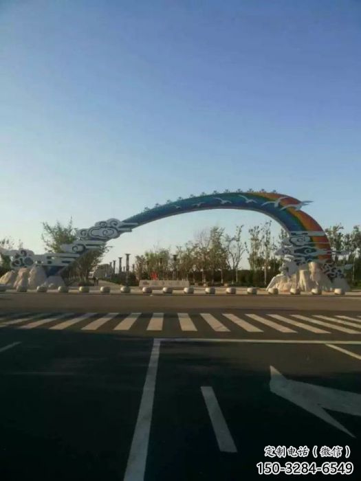 邢臺云朵大門雕塑，公園美陳元素，不銹鋼云朵大門雕塑