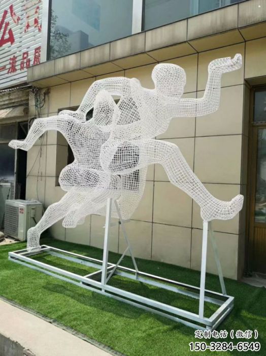 衡水鏤空健兒雕塑制造，校園雕塑，金屬鐵藝人物雕塑展品