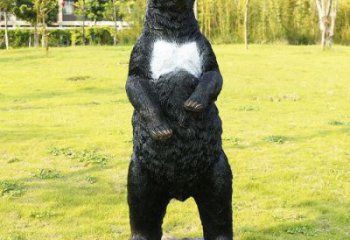 承德街道黑熊雕塑，仿真動物雕塑，古銅效果