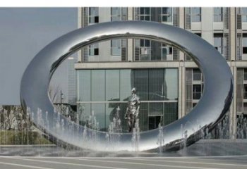道外小區(qū)圓環(huán)雕塑，水簾噴泉雕塑，水景藝術(shù)效果