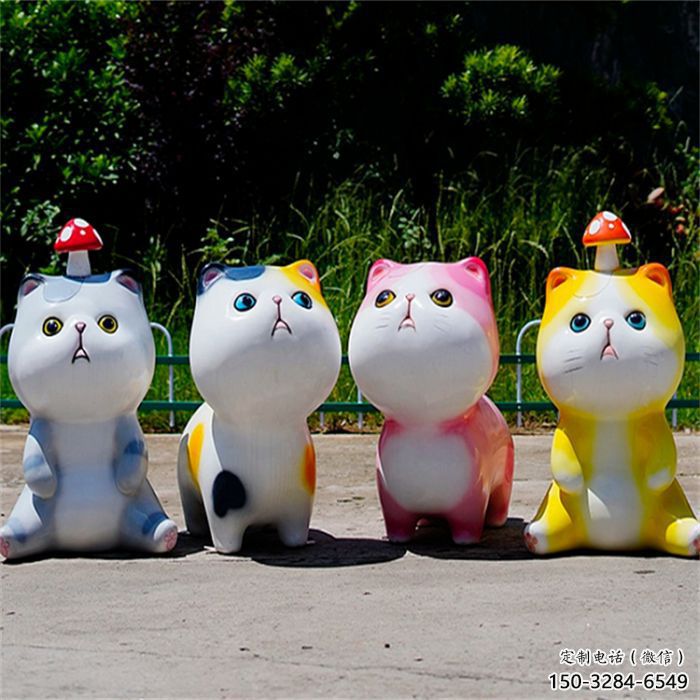 常德房地產(chǎn)貓咪雕塑，仿古動漫雕塑，公園動物制造